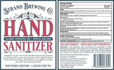 hand sani gallon label.jpg 4735ml hand sanitizer label - hand sani gallon label